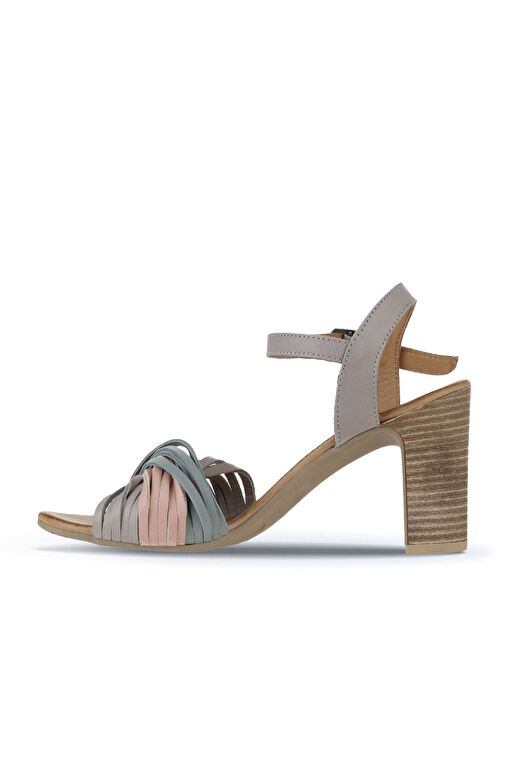 Bueno Shoes Mavi Deri Kadın Topuklu Sandalet 01wn4302 - Görsel 5