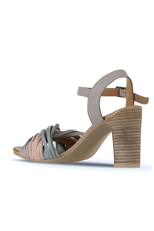 Bueno Shoes Mavi Deri Kadın Topuklu Sandalet 01wn4302 - Görsel 6