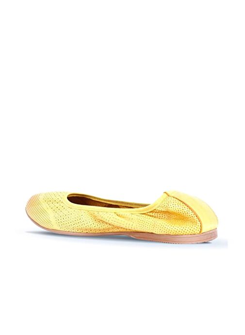 Bueno Shoes Sarı Deri Kadın Babet 01wq0117 - Görsel 5