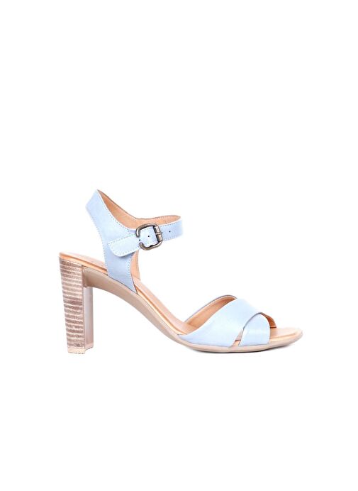 Bueno Shoes Mavi Deri Kadın Topuklu Sandalet 01wq4202 - Görsel 2