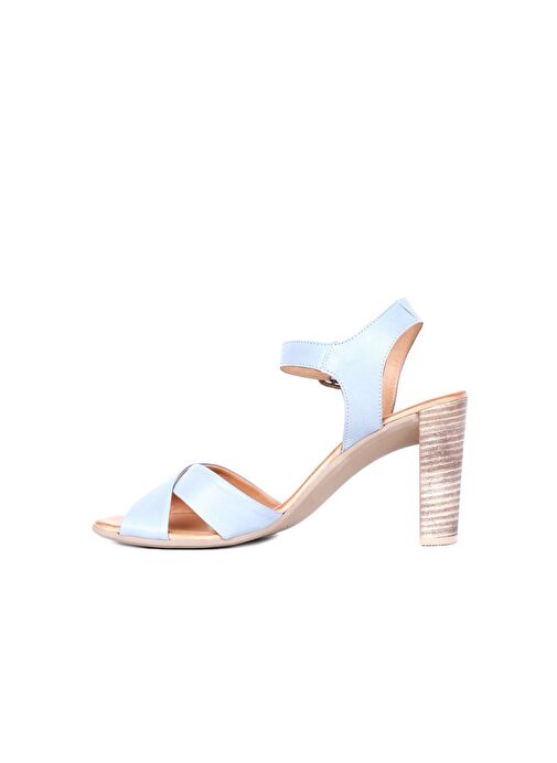 Bueno Shoes Mavi Deri Kadın Topuklu Sandalet 01wq4202 - Görsel 4