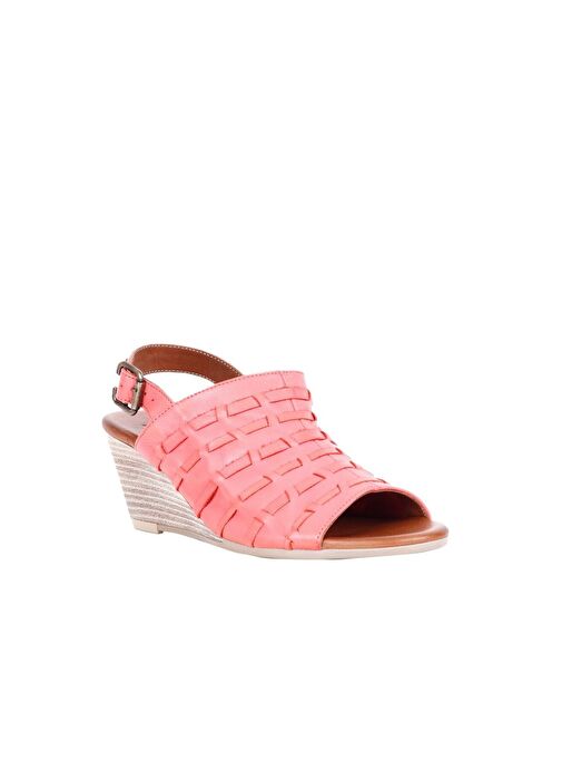 Bueno Shoes Mercan Deri Kadın Dolgu Topuklu Sandalet 01wq7907 - Görsel 3