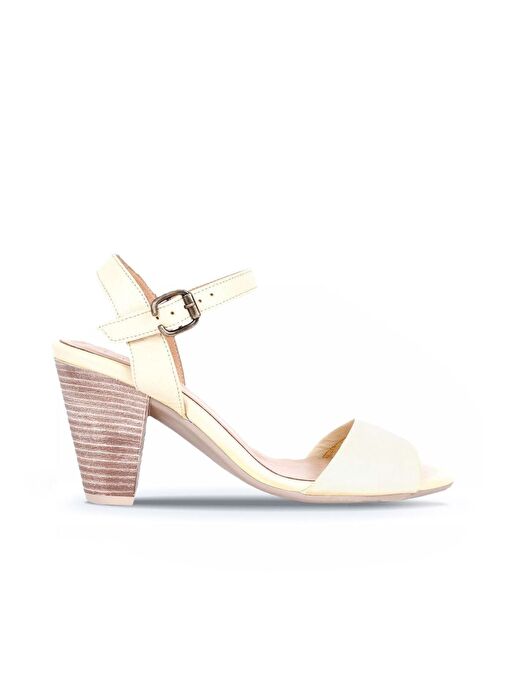 Bueno Shoes Sarı Deri Kadın Topuklu Sandalet 01wq8204 - Görsel 2