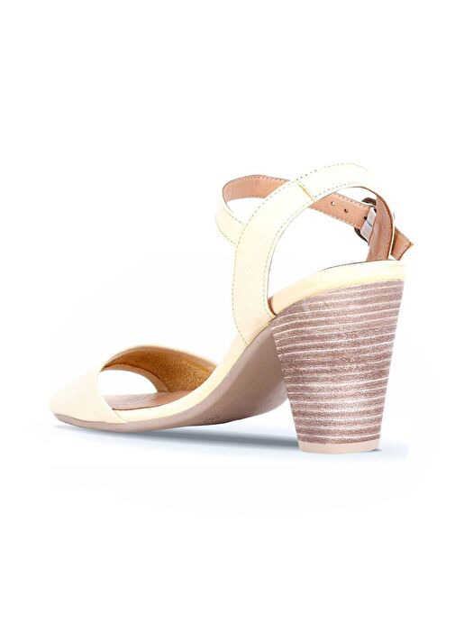 Bueno Shoes Sarı Deri Kadın Topuklu Sandalet 01wq8204 - Görsel 5