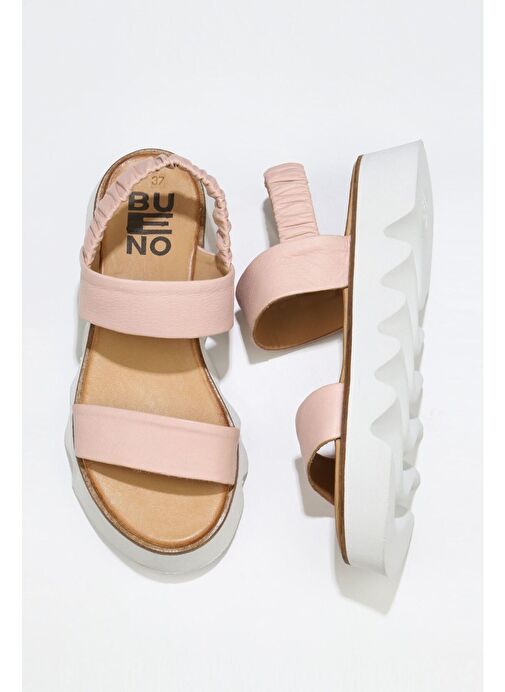 Bueno Shoes Pudra Deri Kadın Dolgu Topuklu Sandalet 01ws8001 - Görsel 2