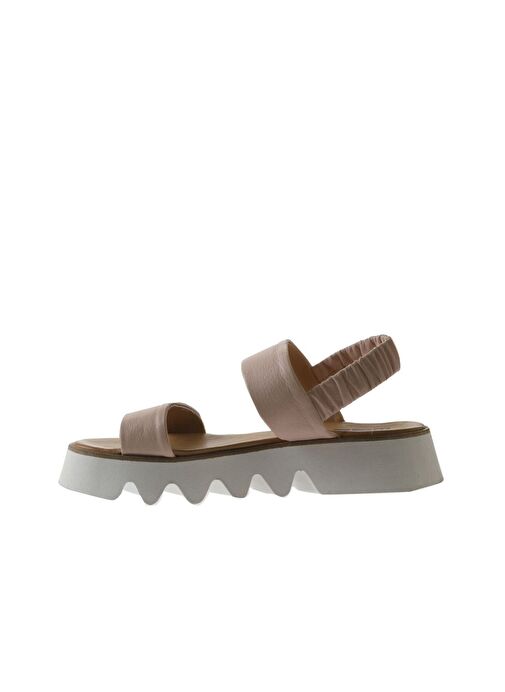 Bueno Shoes Pudra Deri Kadın Dolgu Topuklu Sandalet 01ws8001 - Görsel 5