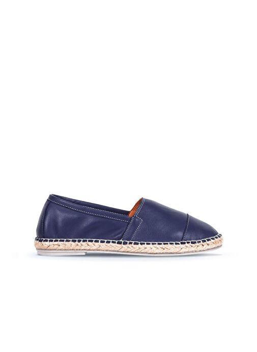 Bueno Shoes Lacivert Deri Kadın Espadril Ayakkabı 01wj0300 - Görsel 3