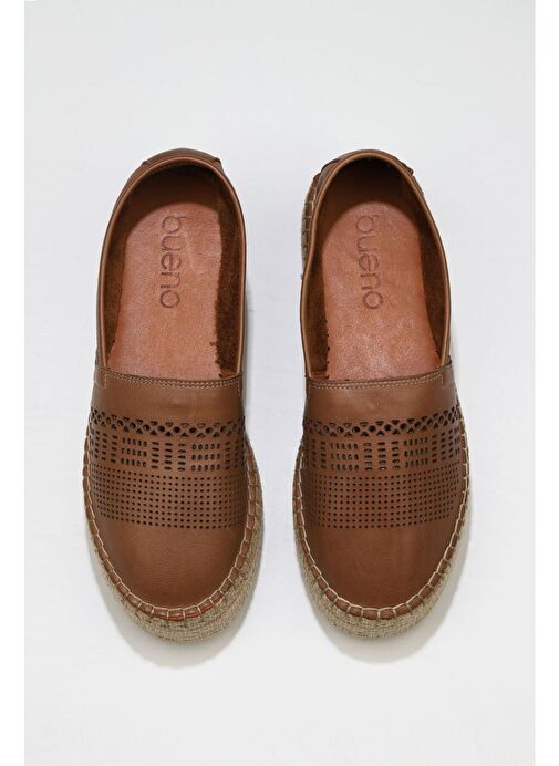Bueno Shoes Kahverengi Deri Kadın Dolgu Topuklu Espadril Ayakkabı 01wq3510 - Görsel 2