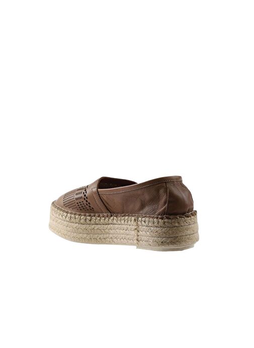 Bueno Shoes Kahverengi Deri Kadın Dolgu Topuklu Espadril Ayakkabı 01wq3510 - Görsel 6