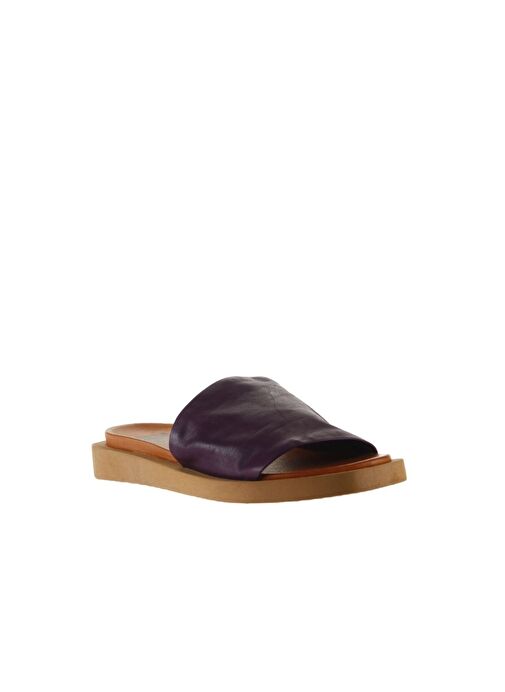 Bueno Shoes Mor Deri Kadın Düz Terlik 01wq9103 - Görsel 3