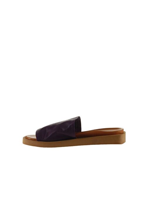 Bueno Shoes Mor Deri Kadın Düz Terlik 01wq9103 - Görsel 4