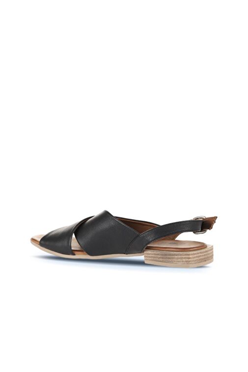 Bueno Shoes Siyah Khv-bej Deri Kadın Sandalet 01wq5618 - Görsel 5