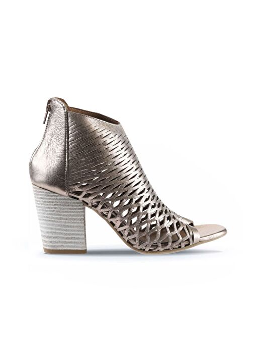 Bueno Shoes Vizon Bej Deri Kadın Topuklu Sandalet 01wl3700 - Görsel 2