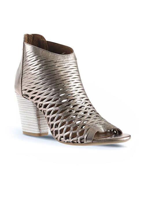 Bueno Shoes Vizon Bej Deri Kadın Topuklu Sandalet 01wl3700 - Görsel 3