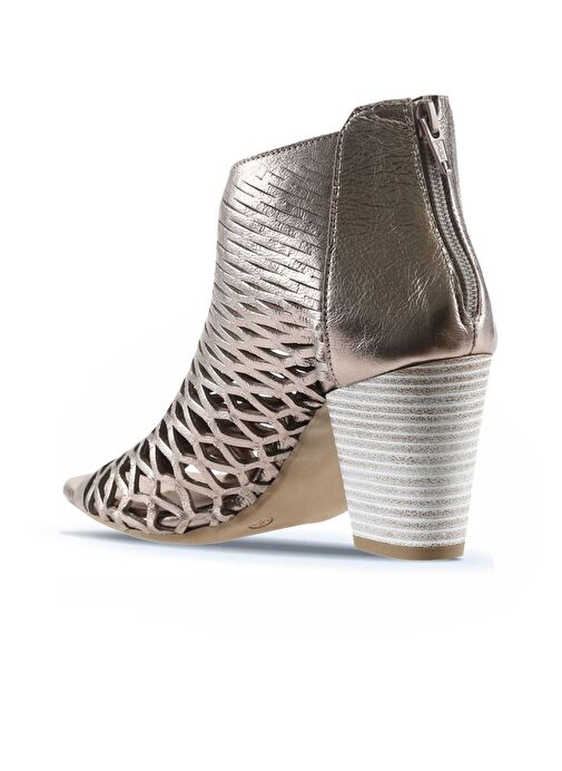 Bueno Shoes Vizon Bej Deri Kadın Topuklu Sandalet 01wl3700 - Görsel 5