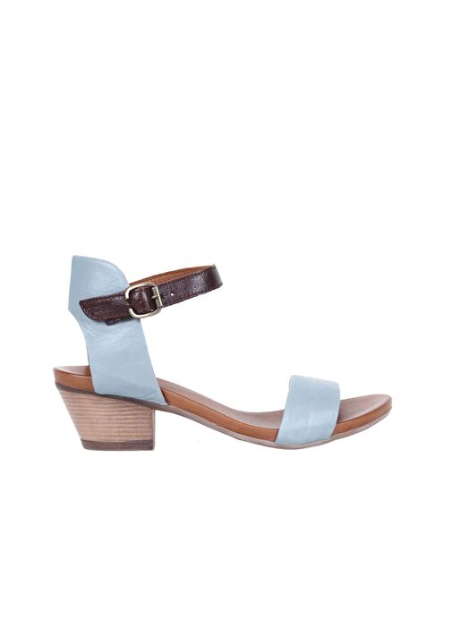 Bueno Shoes Mavi Deri Kadın Topuklu Sandalet 01wj1802 - Görsel 2