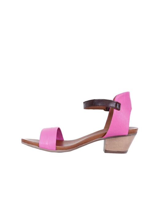Bueno Shoes Fuşya Deri Kadın Topuklu Sandalet 01wj1802 - Görsel 4