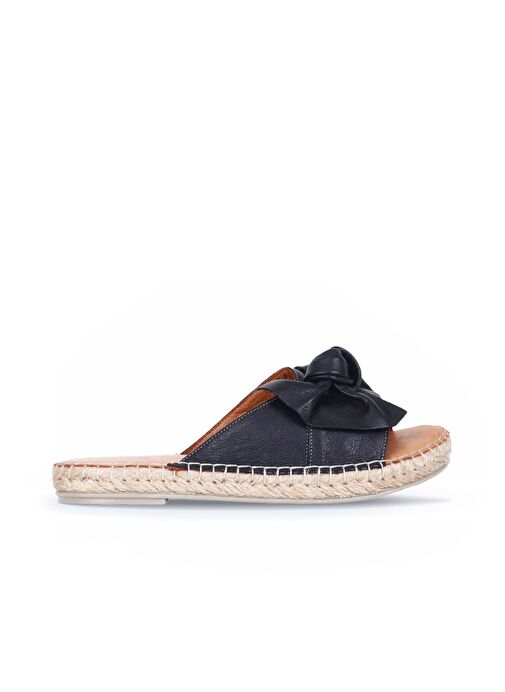 Bueno Shoes Siyah Deri Kadın Espadril Terlik 01wl4605 - Görsel 2