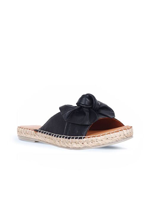 Bueno Shoes Siyah Deri Kadın Espadril Terlik 01wl4605 - Görsel 3