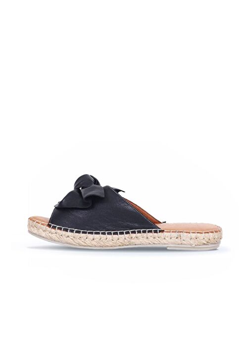 Bueno Shoes Siyah Deri Kadın Espadril Terlik 01wl4605 - Görsel 4