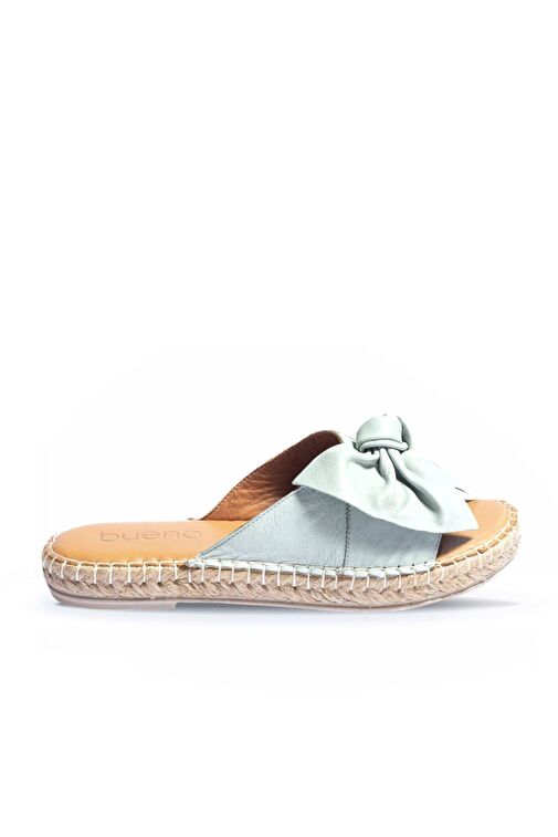 Bueno Shoes Mavi Deri Kadın Espadril Terlik 01wl4605 - Görsel 2