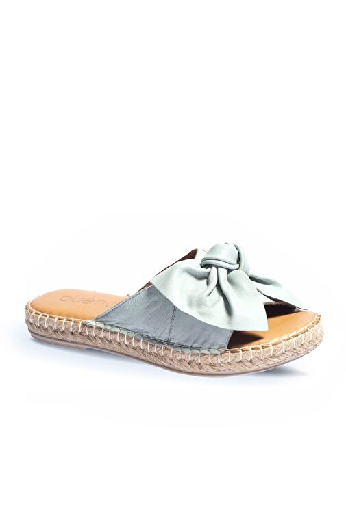 Bueno Shoes Mavi Deri Kadın Espadril Terlik 01wl4605 - Görsel 3