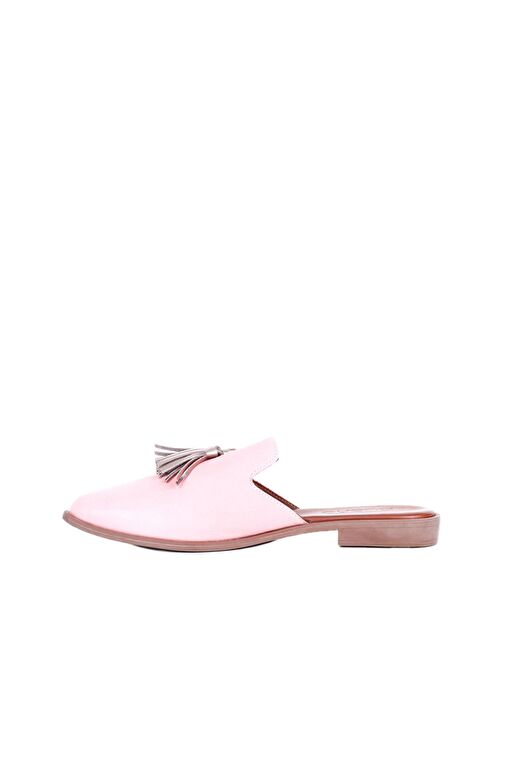 Bueno Shoes Pudra Vizon Deri Kadın Düz Terlik 01wn0111 - Görsel 4