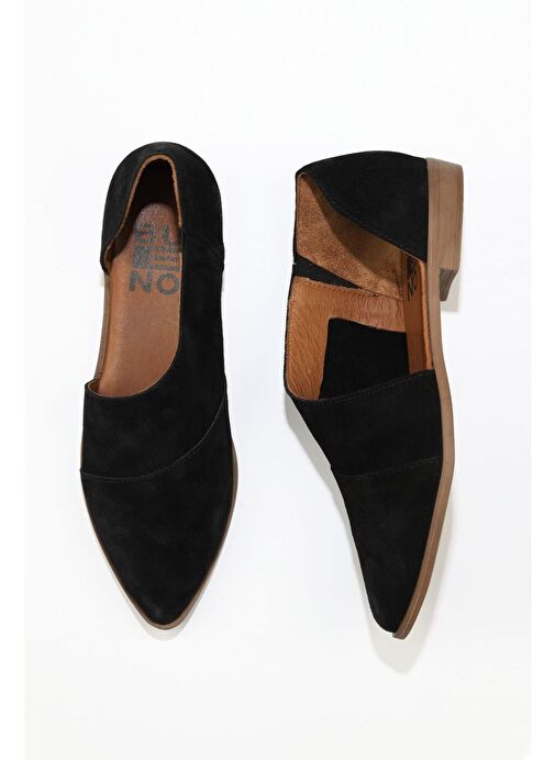 Bueno Shoes Siyah Süet Kadın Klasik Ayakkabı 01wn0145 - Görsel 2