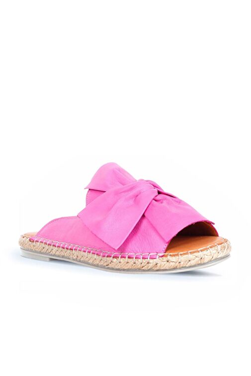 Bueno Shoes Fuşya Deri Kadın Espadril Terlik 01wn1632 - Görsel 3