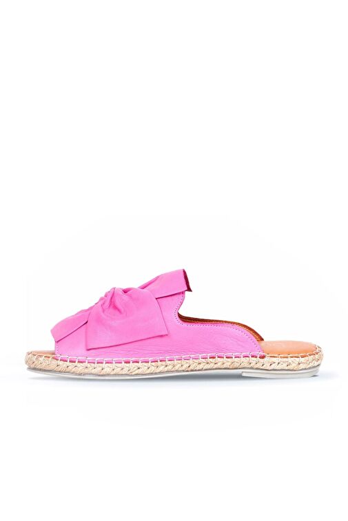 Bueno Shoes Fuşya Deri Kadın Espadril Terlik 01wn1632 - Görsel 4