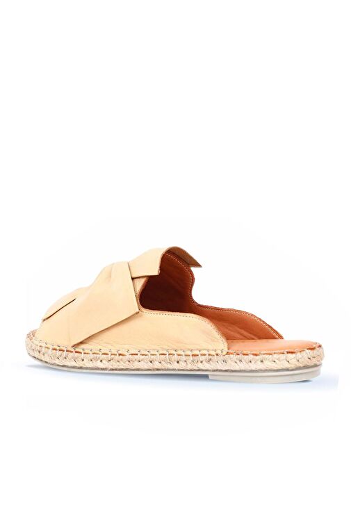 Bueno Shoes Bej Deri Kadın Espadril Terlik 01wn1632 - Görsel 5