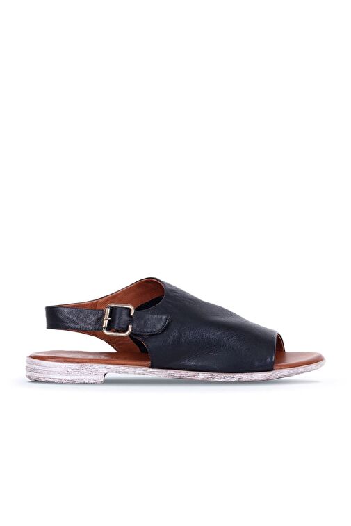 Bueno Shoes Siyah Deri Kadın Sandalet 01wn5000 - Görsel 2