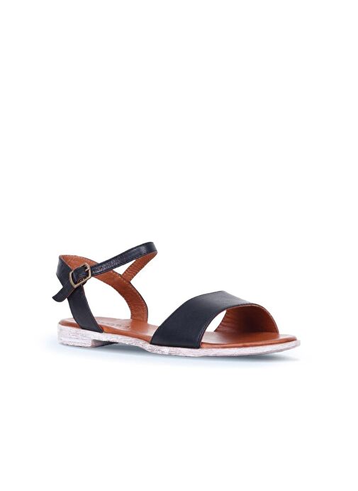 Bueno Shoes Siyah Deri Kadın Sandalet 01wn5003 - Görsel 3
