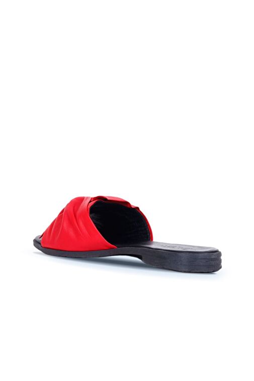 Bueno Shoes Kırmızı Deri Kadın Düz Terlik 01wn5040 - Görsel 5