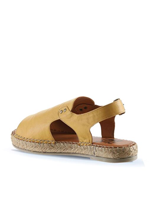 Bueno Shoes Sarı Deri Kadın Espadril Sandalet 01wq1125 - Görsel 6