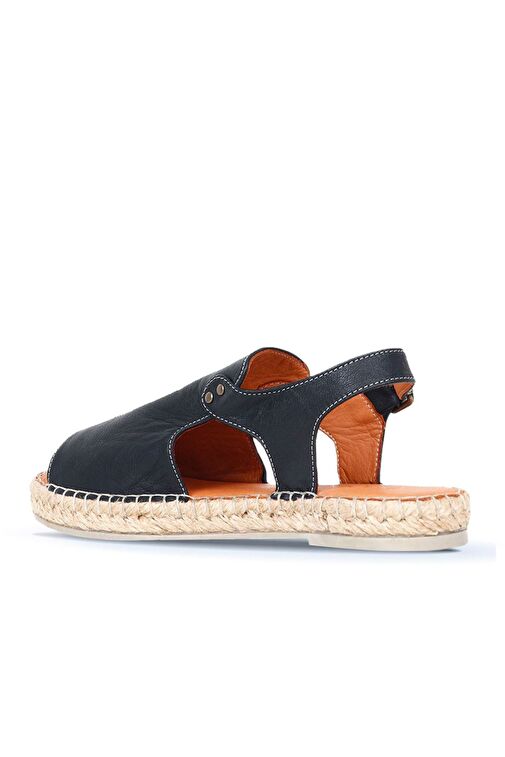 Bueno Shoes Siyah Deri Kadın Espadril Sandalet 01wq1125 - Görsel 5