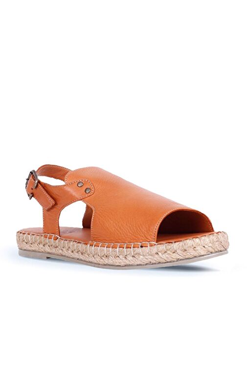 Bueno Shoes Taba Deri Kadın Espadril Sandalet 01wq1125 - Görsel 3