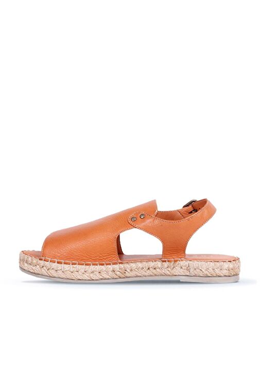 Bueno Shoes Taba Deri Kadın Espadril Sandalet 01wq1125 - Görsel 4