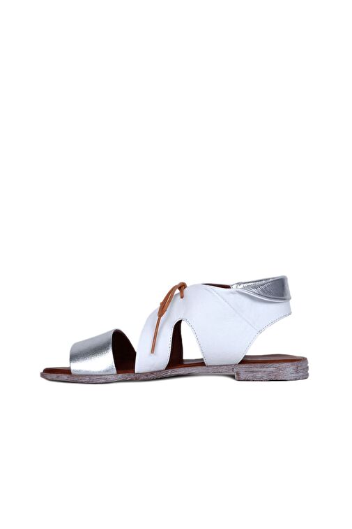 Bueno Shoes Gümüş Beyaz Deri Kadın Sandalet 01wq2000 - Görsel 3