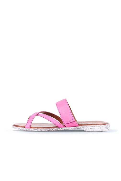 Bueno Shoes Fuşya Deri Kadın Parmak Arası Terlik 01wq2012 - Görsel 4