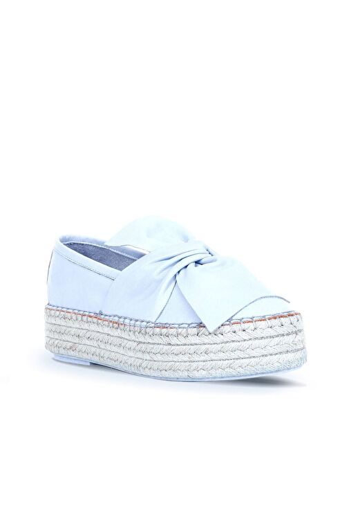 Bueno Shoes Mavi Deri Kadın Dolgu Topuklu Espadril Ayakkabı 01wq3502 - Görsel 3