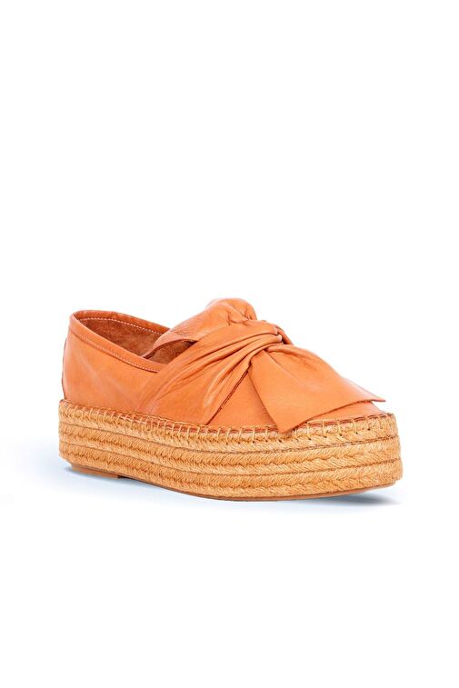 Bueno Shoes Taba Deri Kadın Dolgu Topuklu Espadril Ayakkabı 01wq3502 - Görsel 3