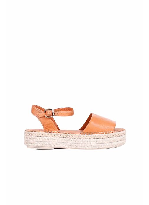 Bueno Shoes Taba Deri Kadın Dolgu Topuklu Espadril Sandalet 01wq3515 - Görsel 2