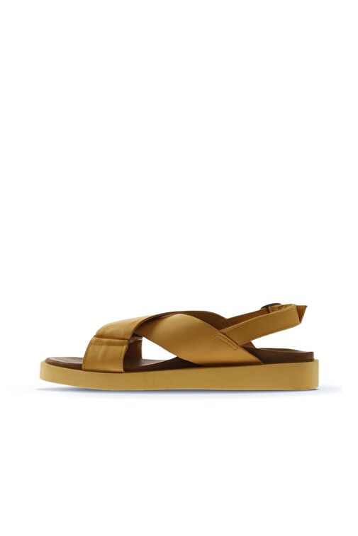 Bueno Shoes Sarı Deri Kadın Sandalet 01ws2801 - Görsel 3