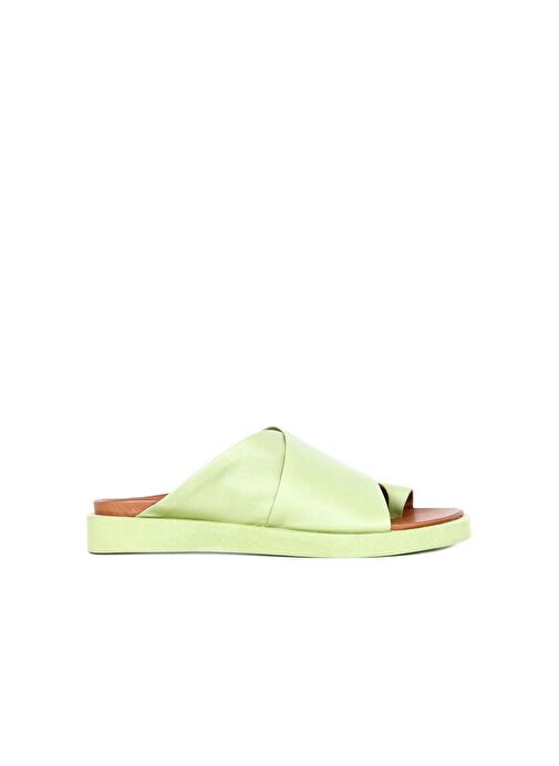 Bueno Shoes Yeşil Deri Kadın Parmak Arası Terlik 01ws2809 - Görsel 2