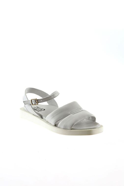 Bueno Shoes Beyaz Kırık Deri Kadın Sandalet 01ws2824 - Görsel 4