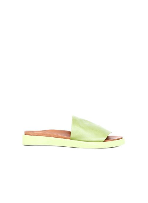 Bueno Shoes Yeşil Deri Kadın Düz Terlik 01wq9103 - Görsel 2