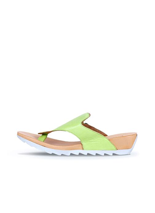 Bueno Shoes Yeşil Deri Kadın Parmak Arası Terlik 01we0604 - Görsel 4