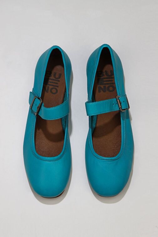 Bueno Shoes Turkuaz Deri Kadın Düz Babet 01ws4409 - Görsel 2