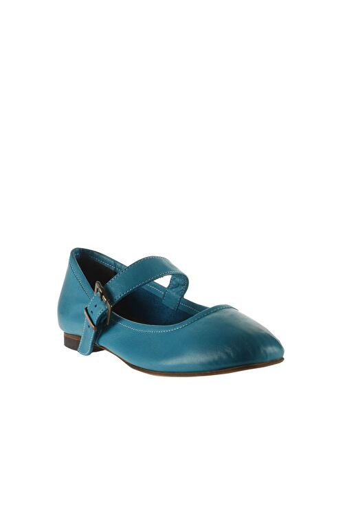 Bueno Shoes Turkuaz Deri Kadın Düz Babet 01ws4409 - Görsel 4